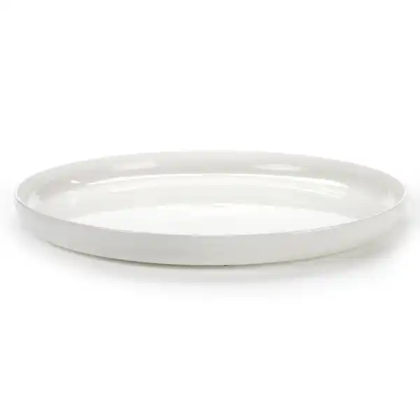 Base serveringsfat med hög kant vit, 32 cm