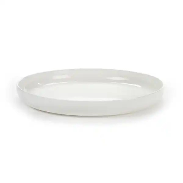 Base tallrik med hög kant vit, 24 cm