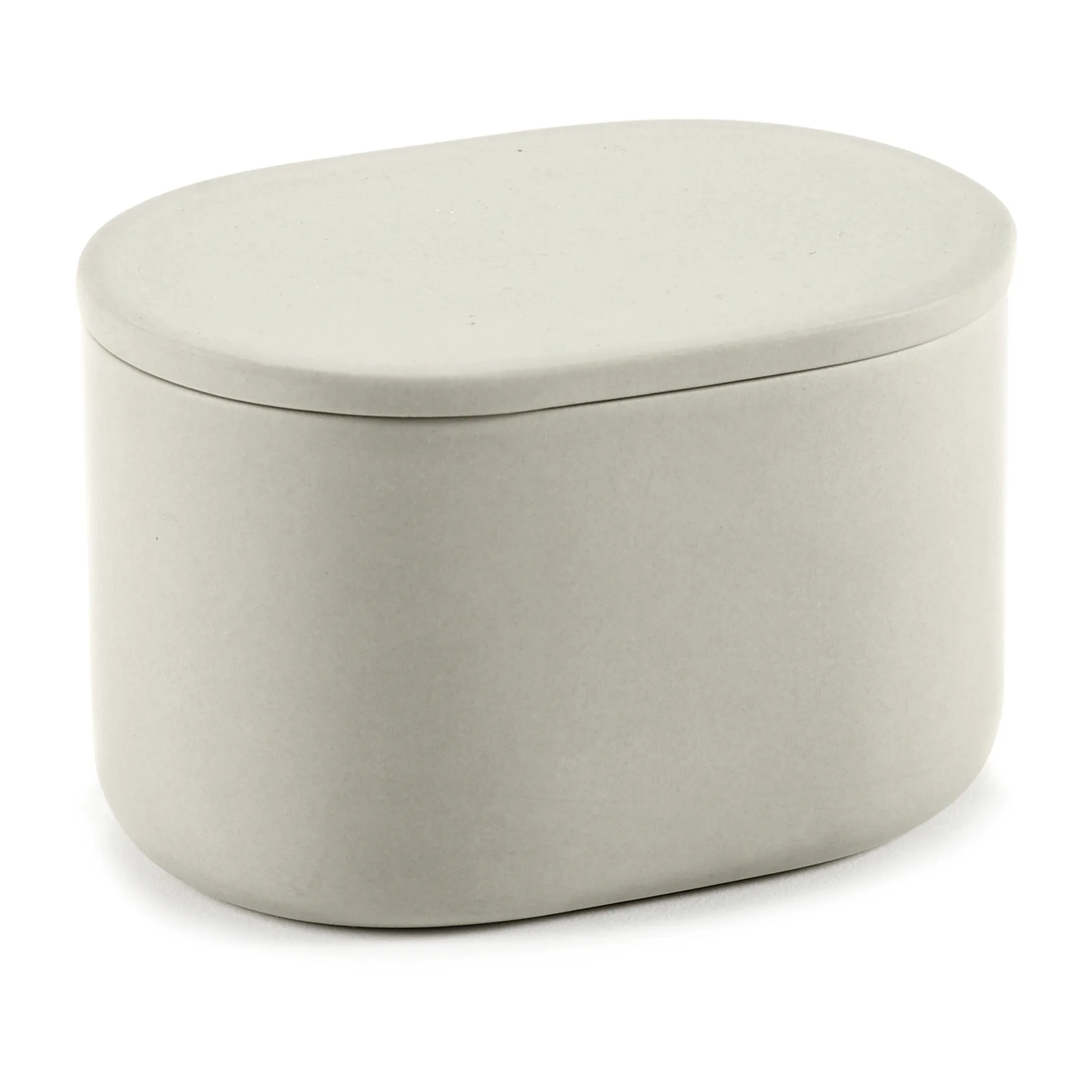 Serax Bocal de stockage ovale avec couvercle Cose haut 6,5x10,2 cm Beige