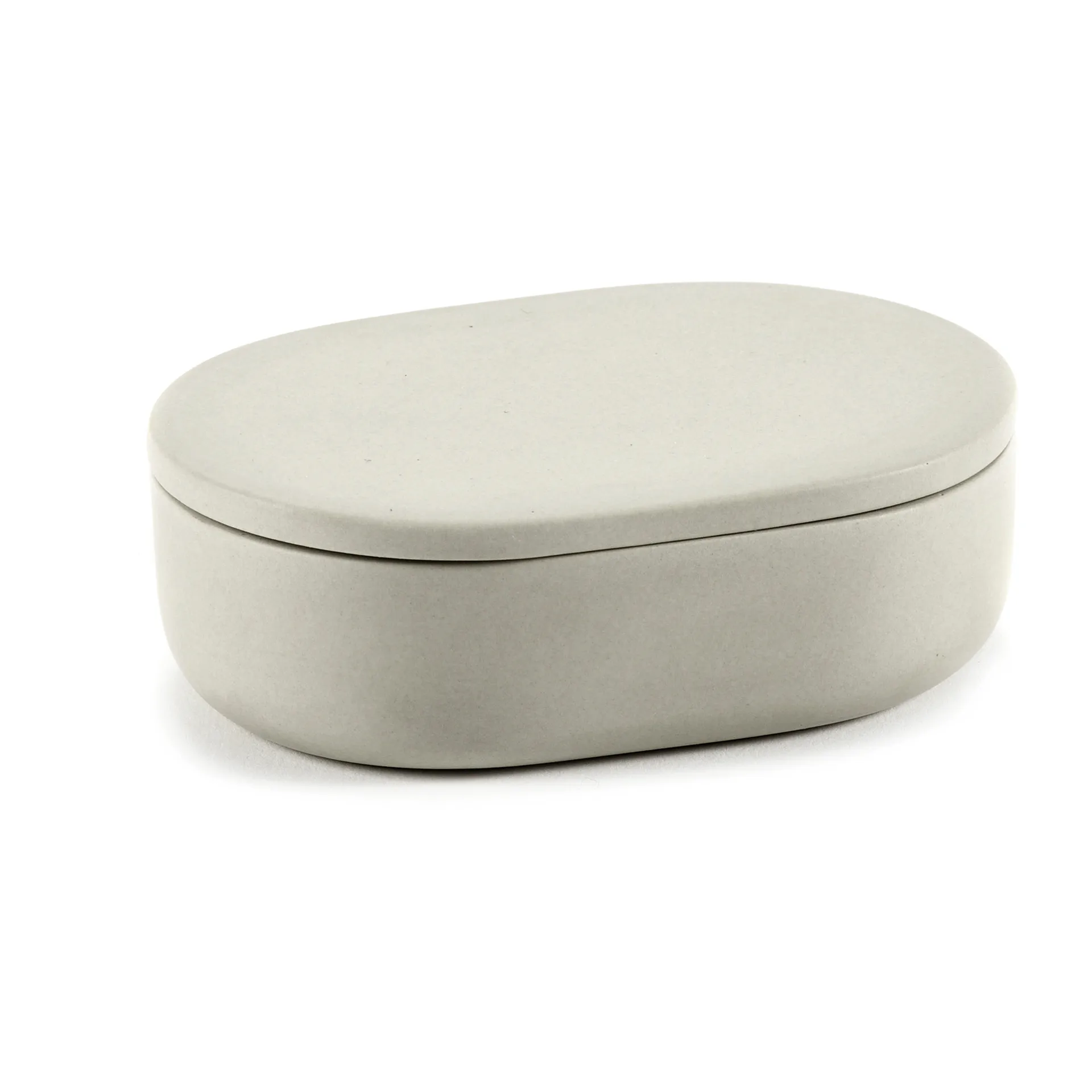 Serax Bocal de stockage ovale avec couvercle Cose S 3,3x10,2 cm Beige