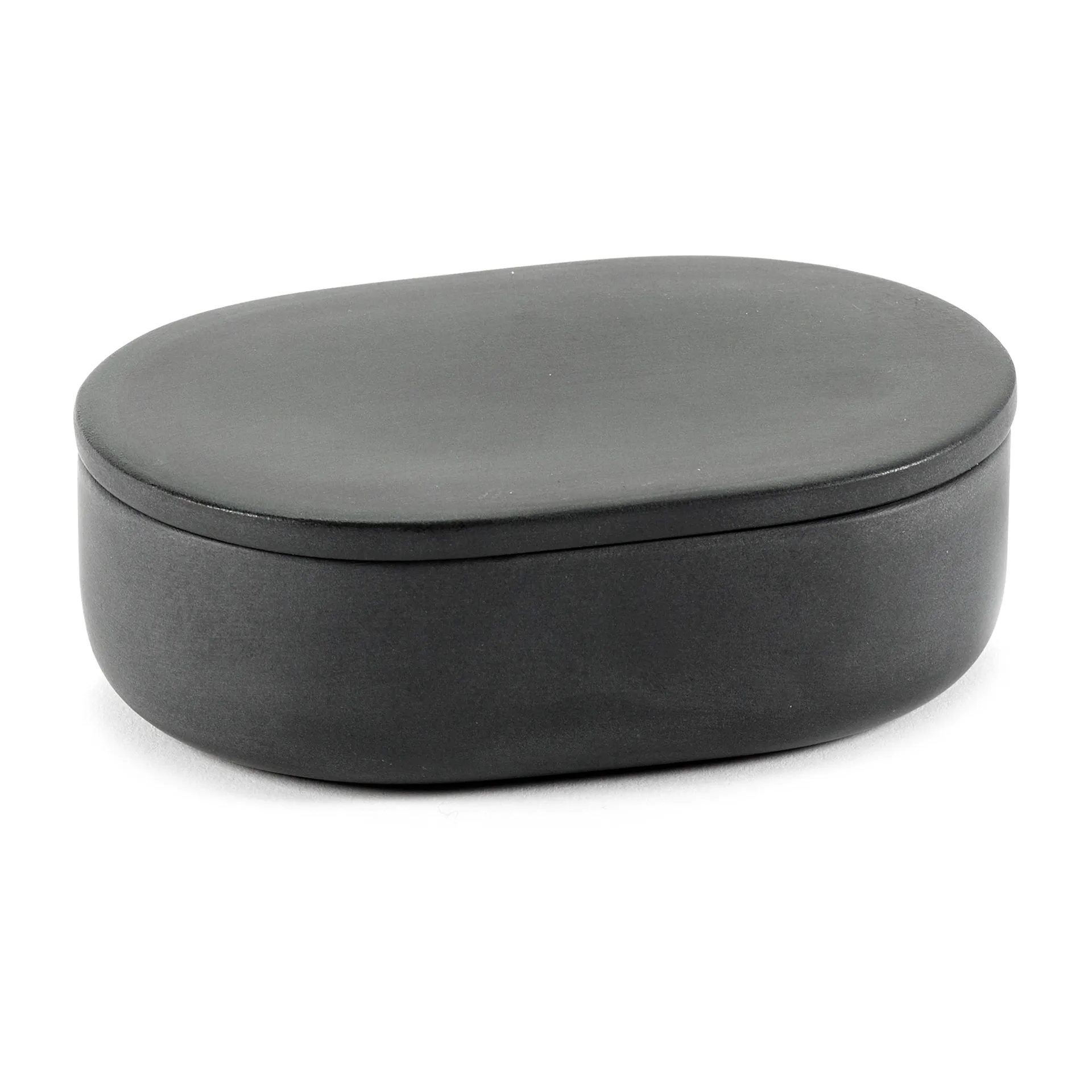 Serax Cose förvaringsburk oval med lock S 3,3×10,2 cm Dark Grey