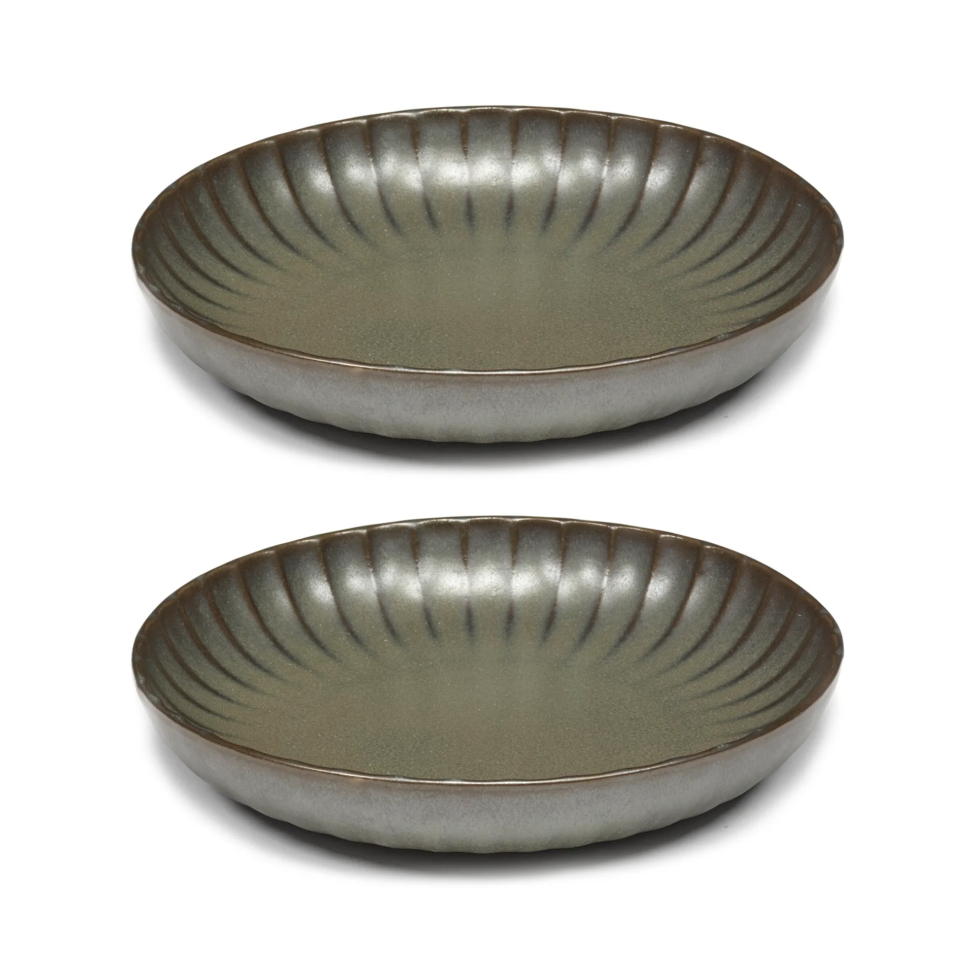 Serax Inku high tallerken M Ø21 cm 2 stk Green