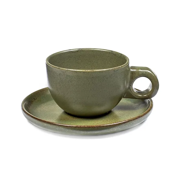 Surface kaffekopp med fat 13 cl, Camogreen