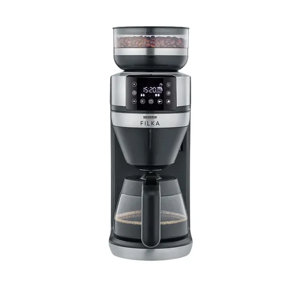 Filka KA helautomatisk filterkaffebryggare glaskanna, Borstat stål