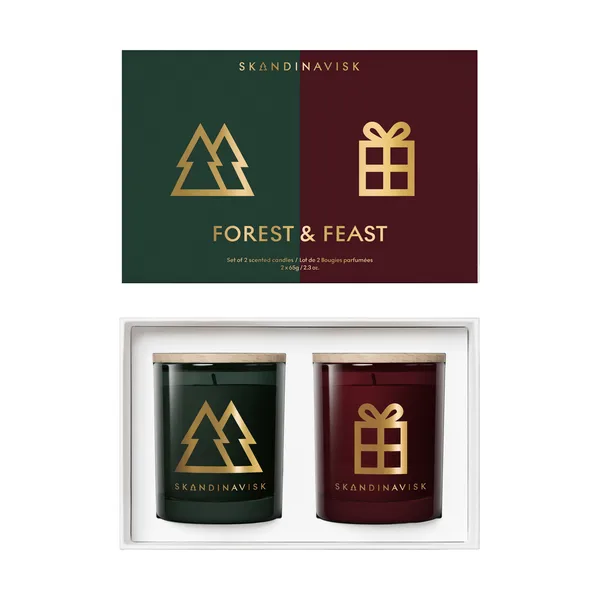 Forest & Feast doftljus gåvoset 2 delar, 65 g