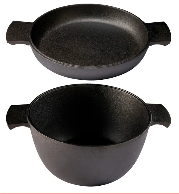 Grytstapel 2 delar gryta 3 L & omelettpanna 23 cm, Gjutjärn