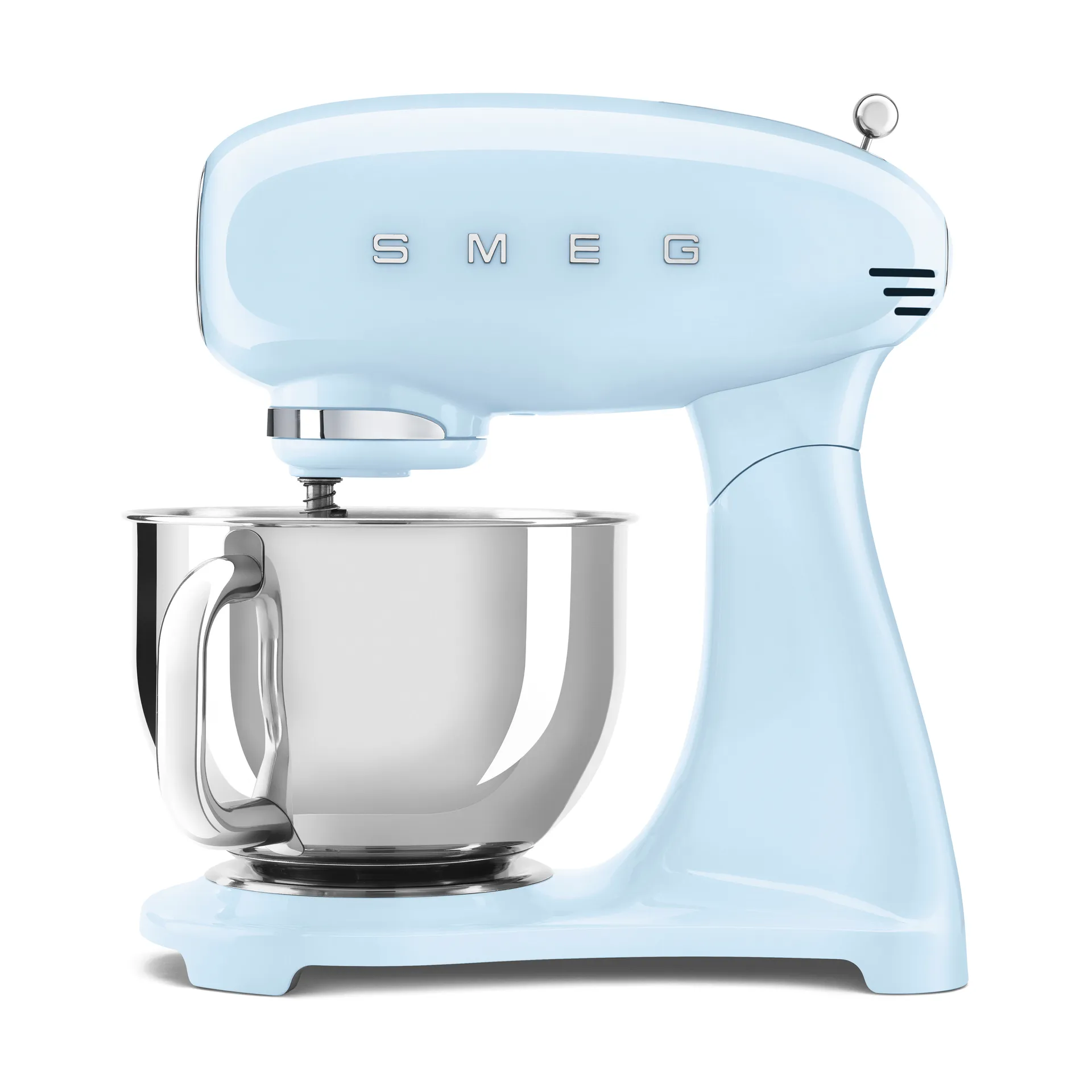 Smeg 50''s Style Køkkenmaskine SMF05PBEU Pastelblå, Bordmixer, Blå, Slå, Mikse, Piskning, 1 m, 4,8 L, Pastel blue