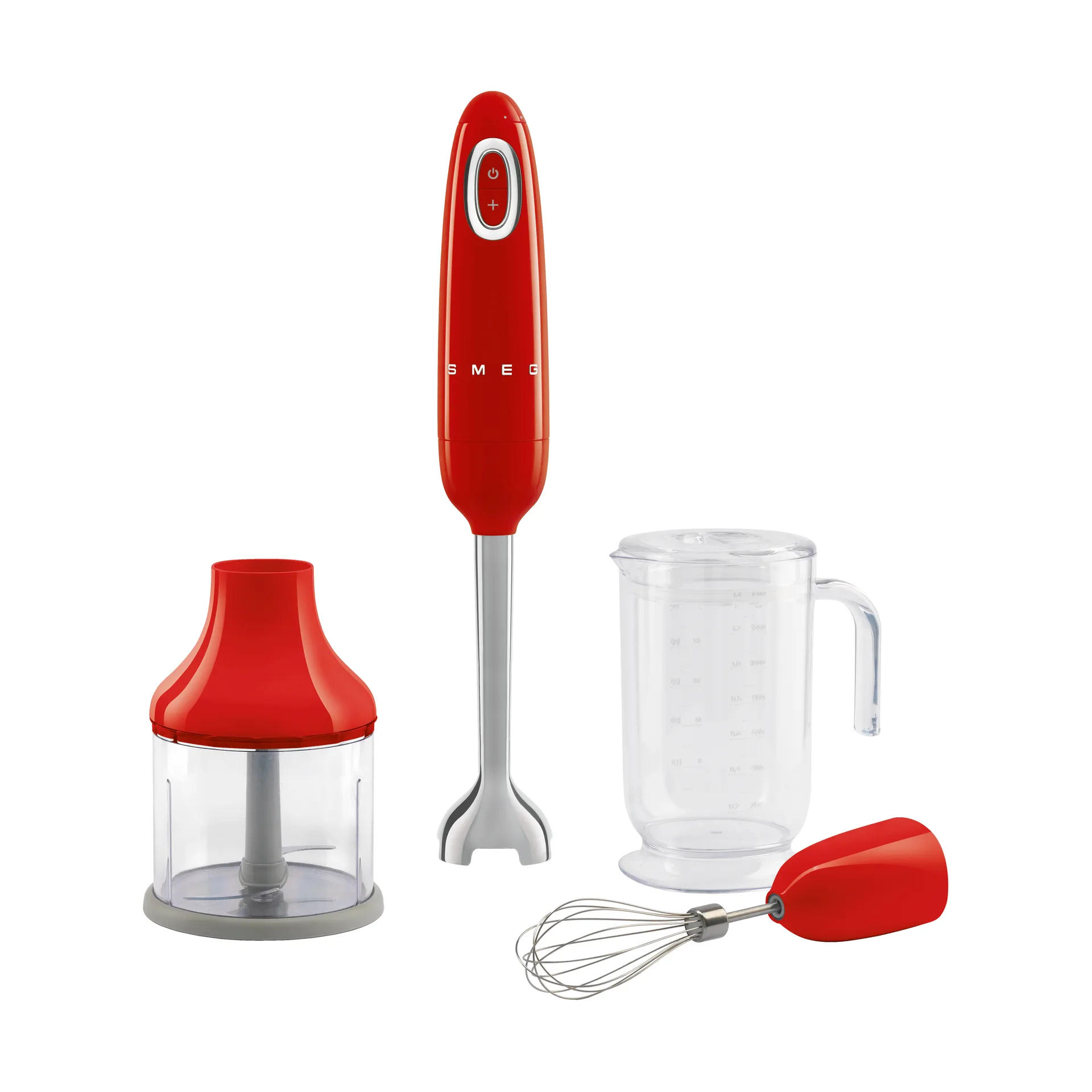 Smeg Stabmixer mit Zubehör, 50s Style, 700W Red, HBF03RDEU