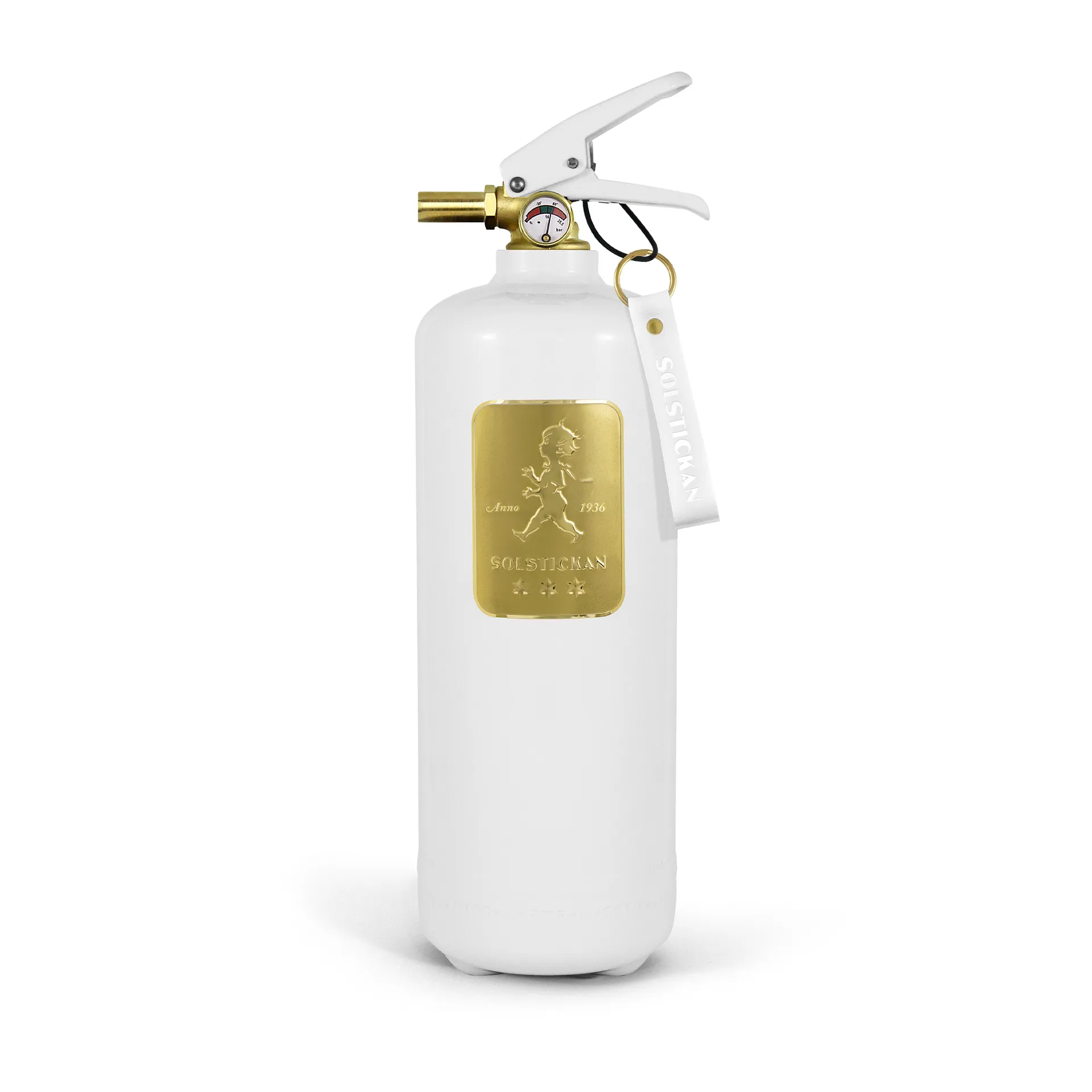 Solstickan Design Extincteur Solstickan 2 kg Blanc-or