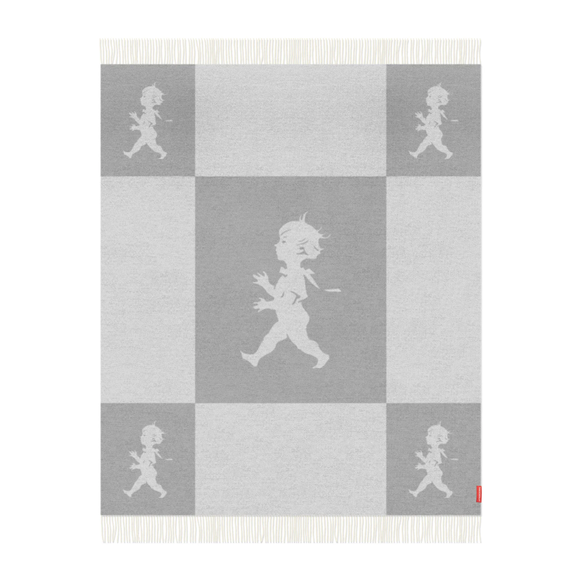 Solstickan Design Plaid Solstickan laine mérinos cm Gris clair