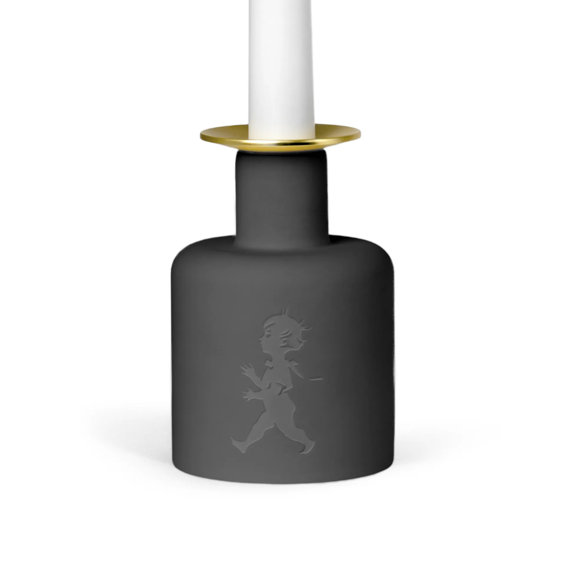 Solstickan Design Solstickan bougeoir en céramique Gris foncé-anthracite