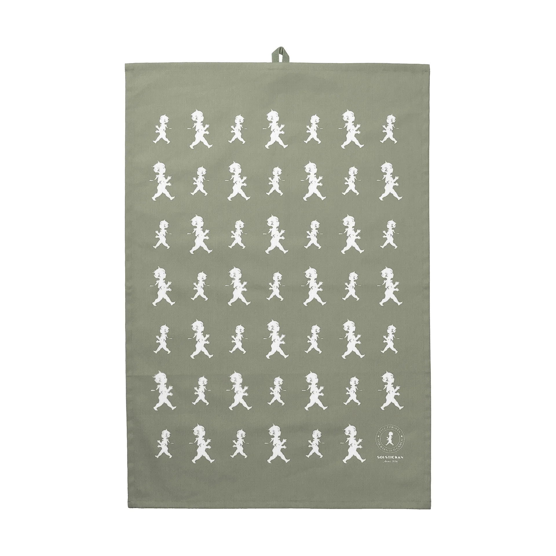 Solstickan Design Solstickan viskestykke 50x70 cm Grøn-hvid