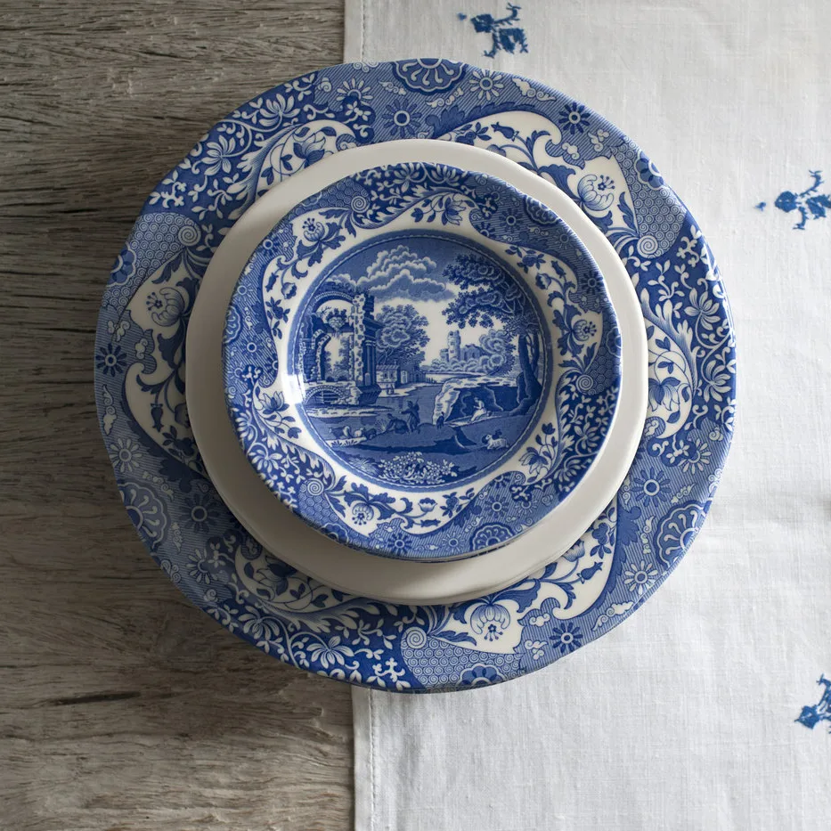 Spode | スポード からのブル― イタリアン ディナープレート