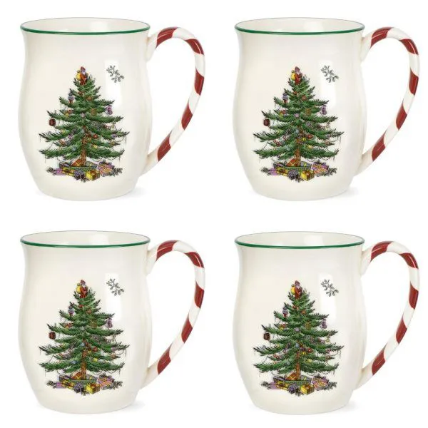 Christmas Tree mugg 40 cl 4-pack, Peppermint