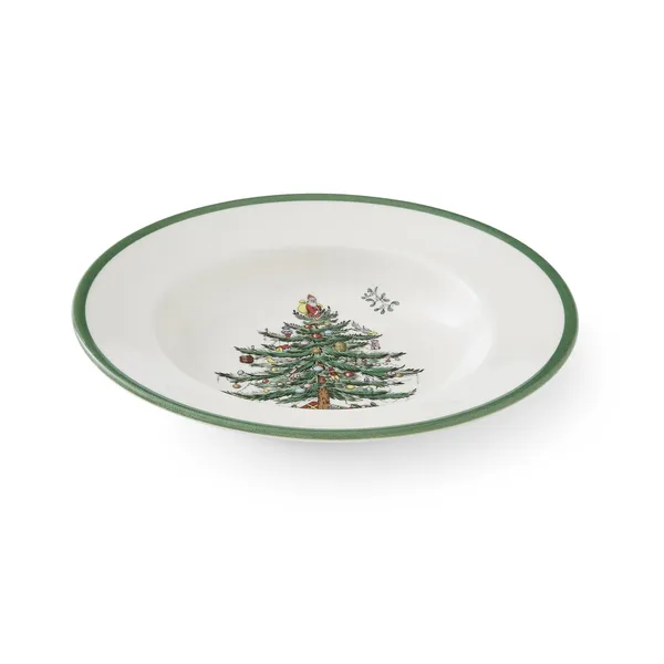Christmas Tree sopptallrik, White-green-red, 23 cm