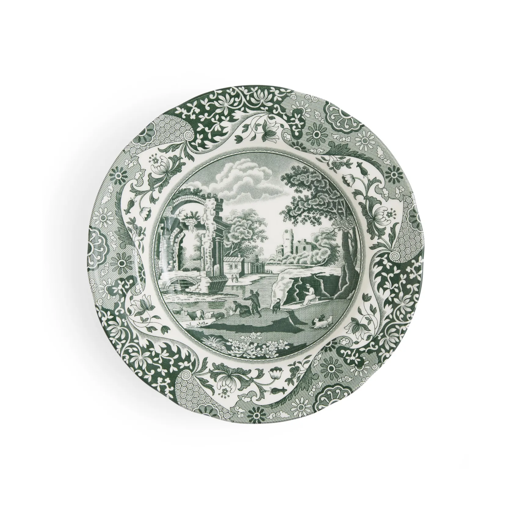 Spode Heritage Green Italian dyb tallerken Grøn, Ø23 cm billede