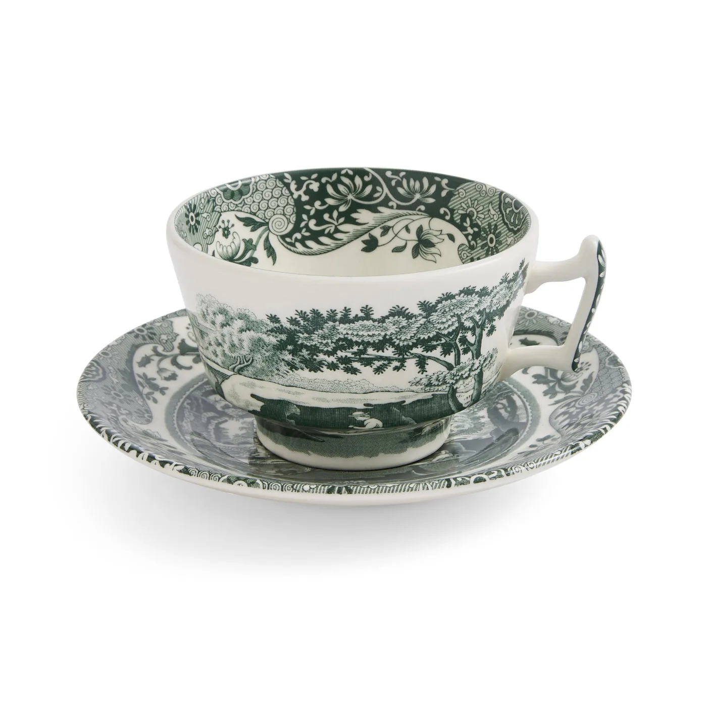 Spode Heritage Green Italian kop med underkop Grøn, 0,2 l