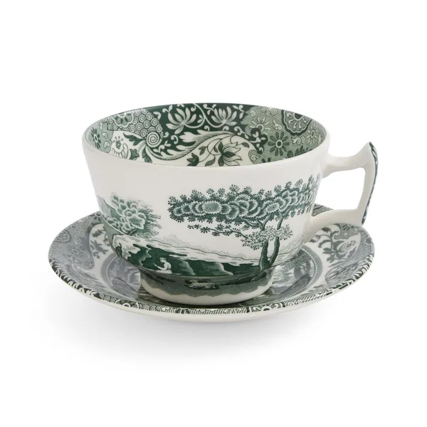 Heritage Green Italian kopp med fat, Grön, frukost, 0,28 L