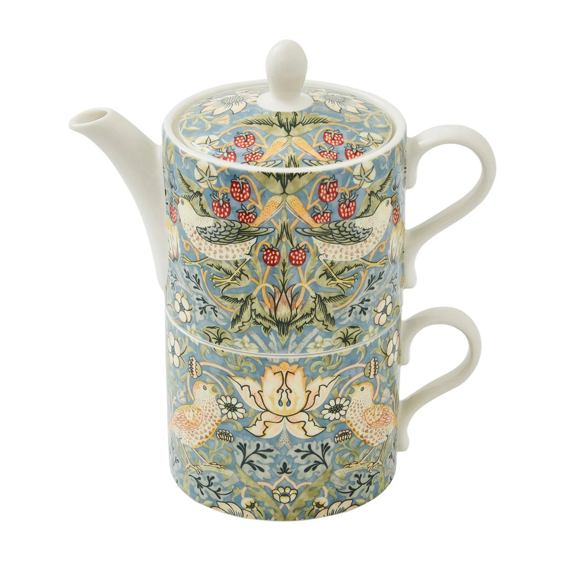 Spode Strawberry Thief tekande og tekop Multi billede