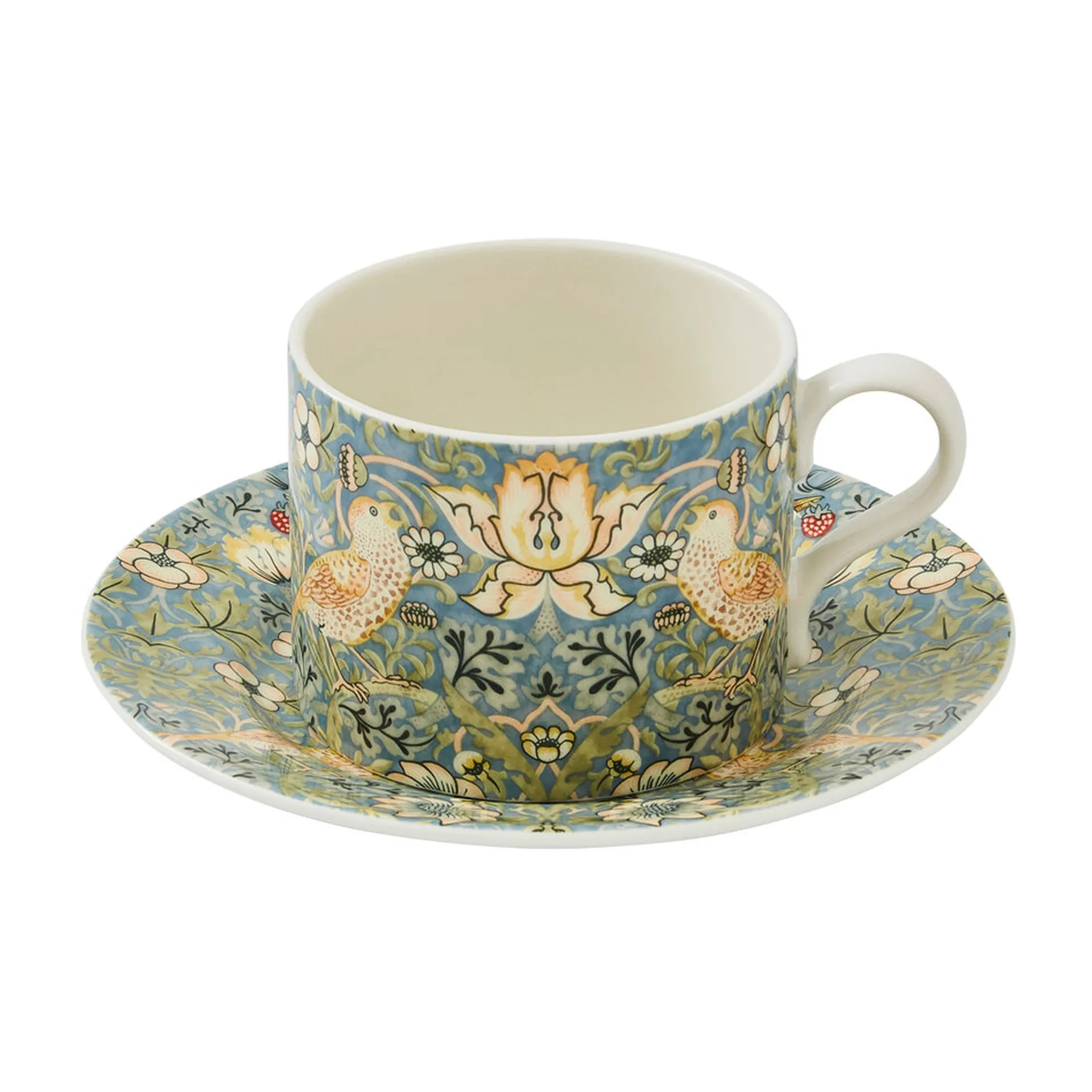 Spode Strawberry Thief tekopp med sk&aring;l 28 cl Multi
