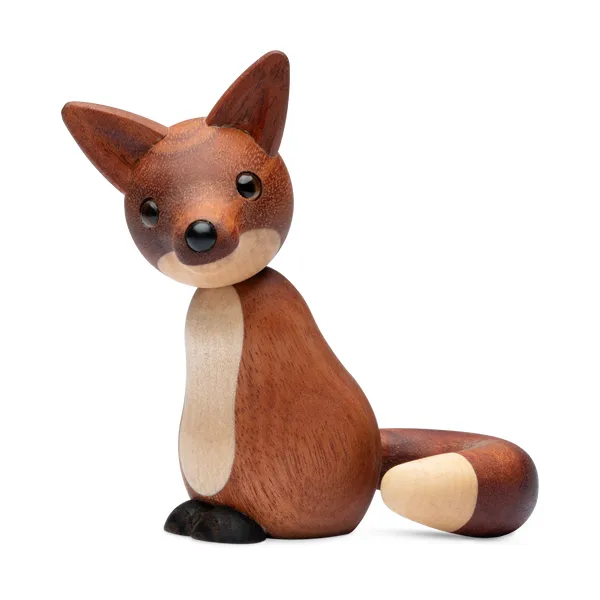 Roxy räv dekoration 10 cm, Mahogny