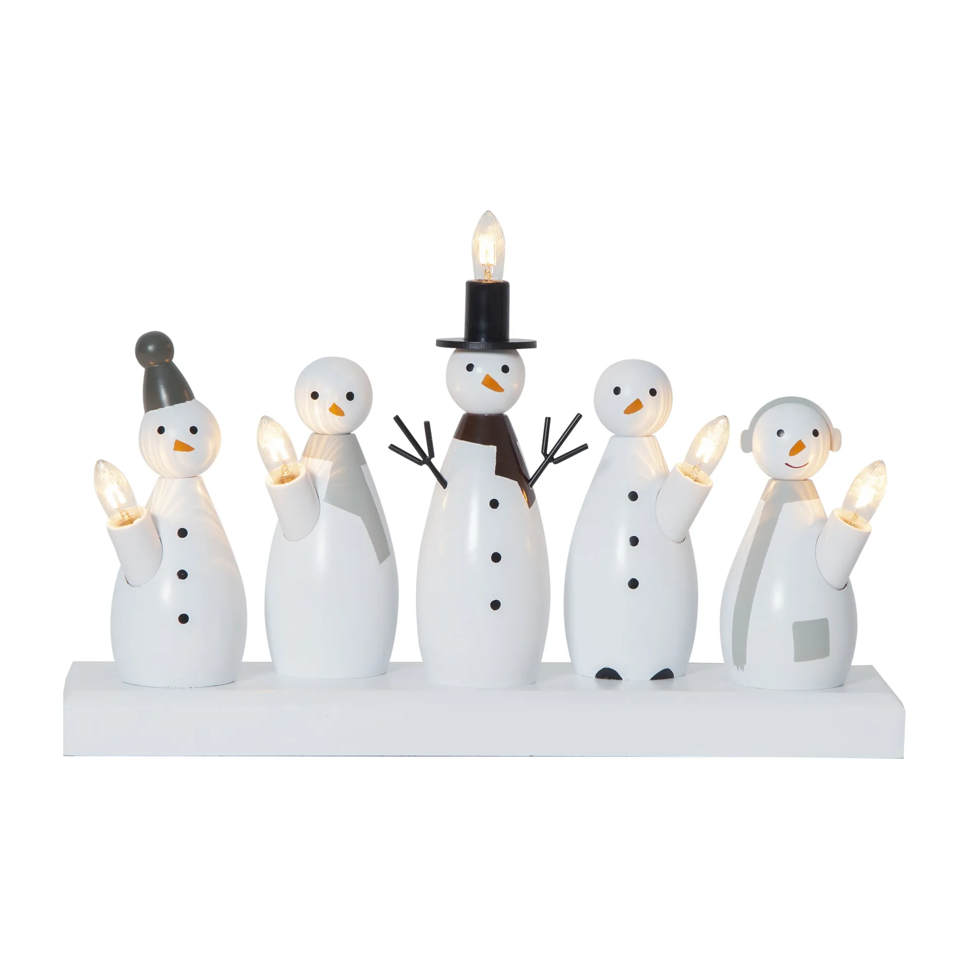 Star Trading Bougeoir de l'avent Snowman Blanc