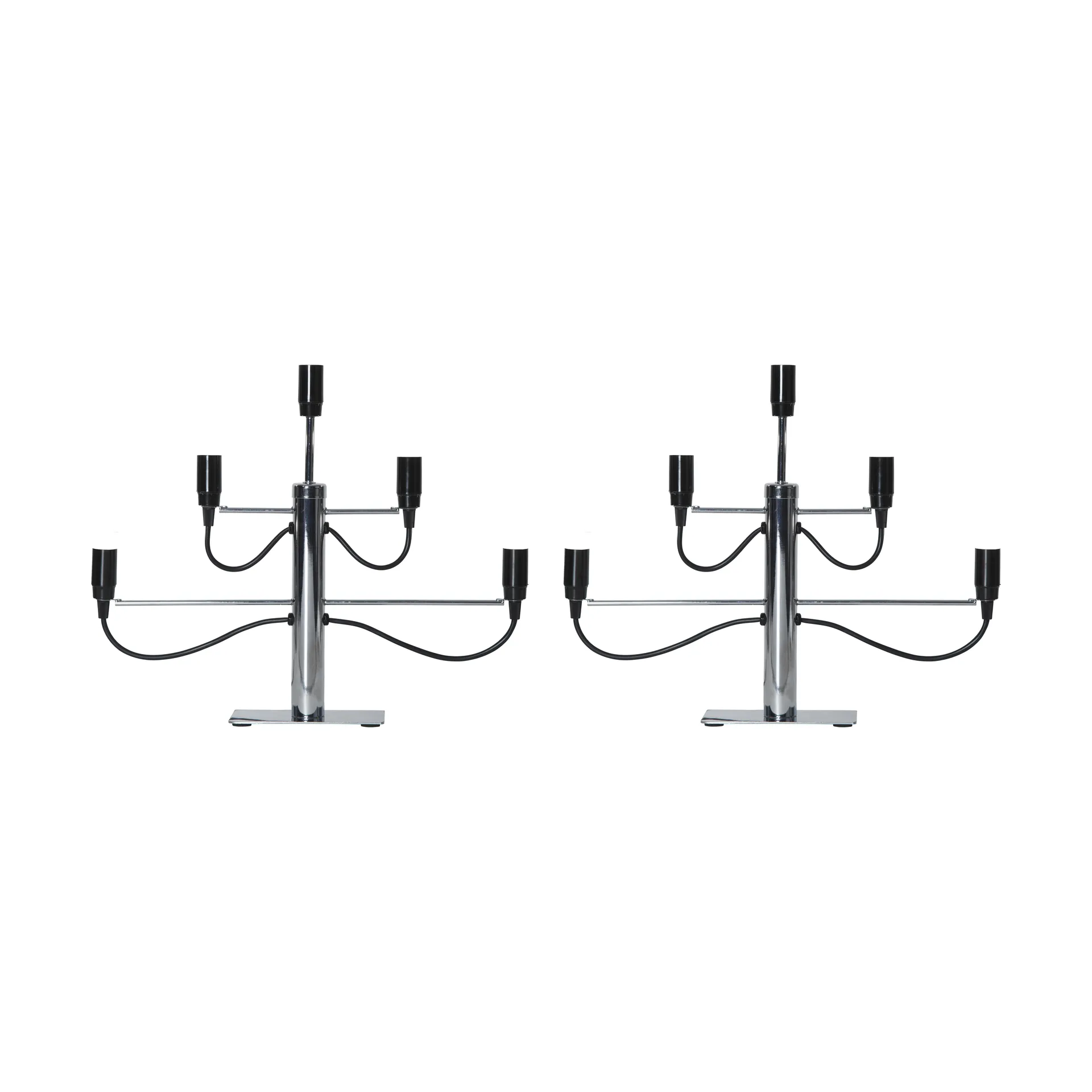Star Trading Bougeoir Milano 5 lot de 2 - Chrome