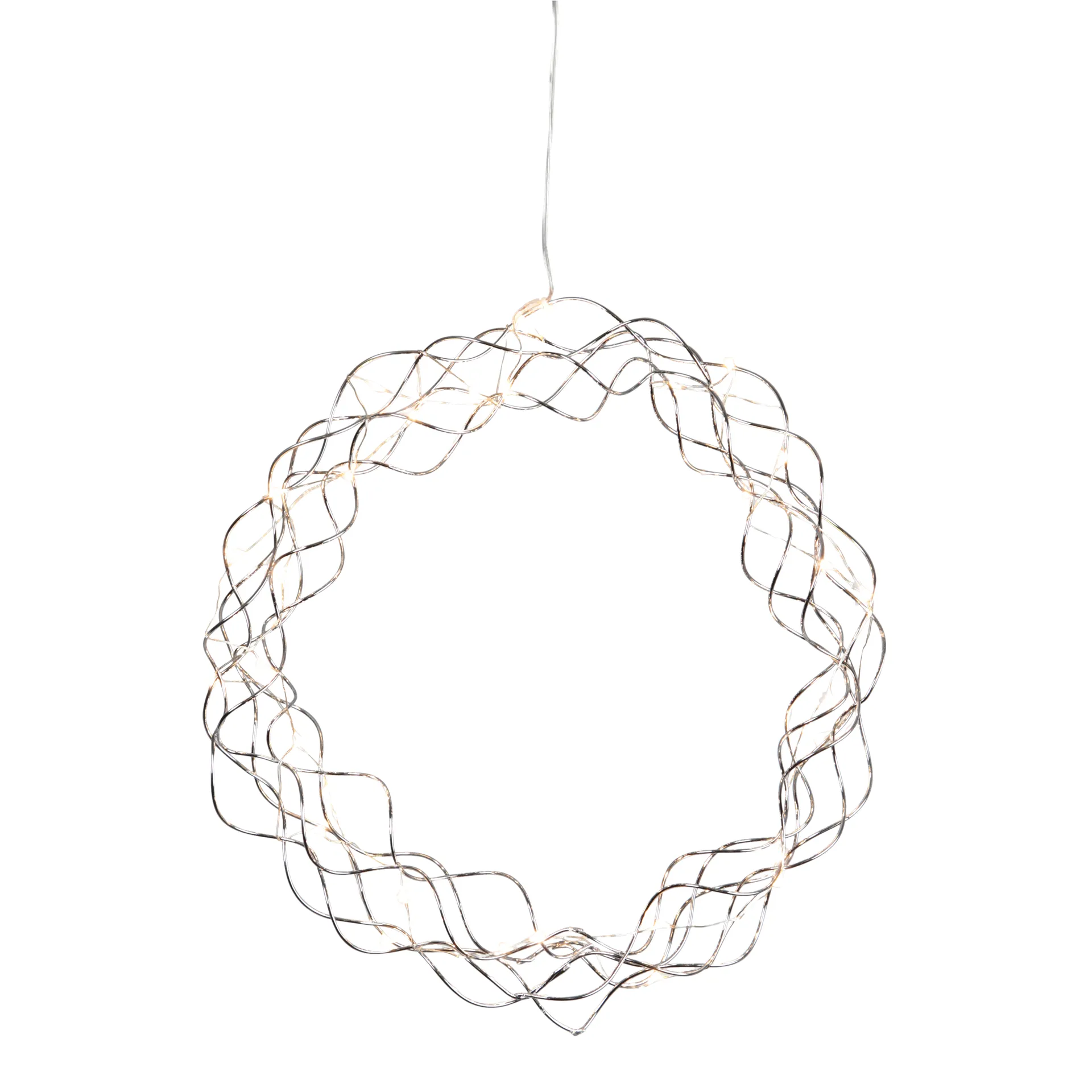 Star Trading Couronne Curly avec lumières LED chrome