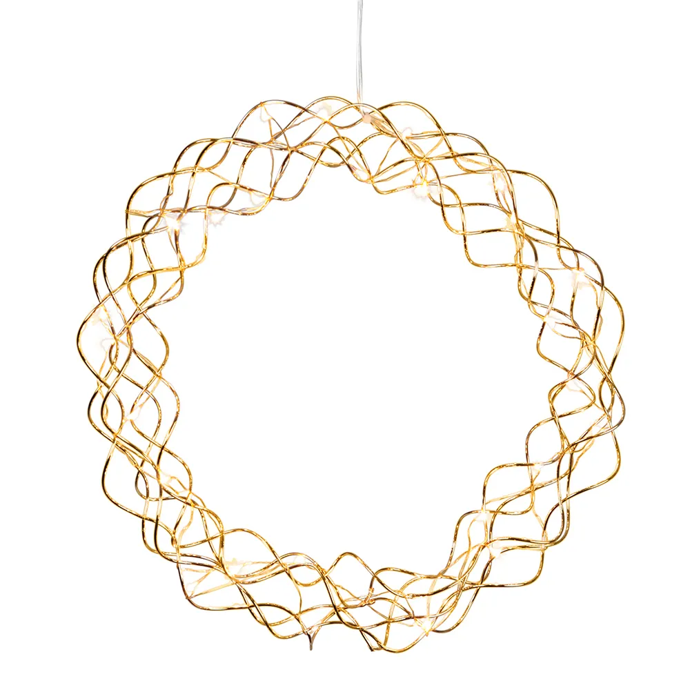 Star Trading Couronne Curly avec lumières LED Laiton
