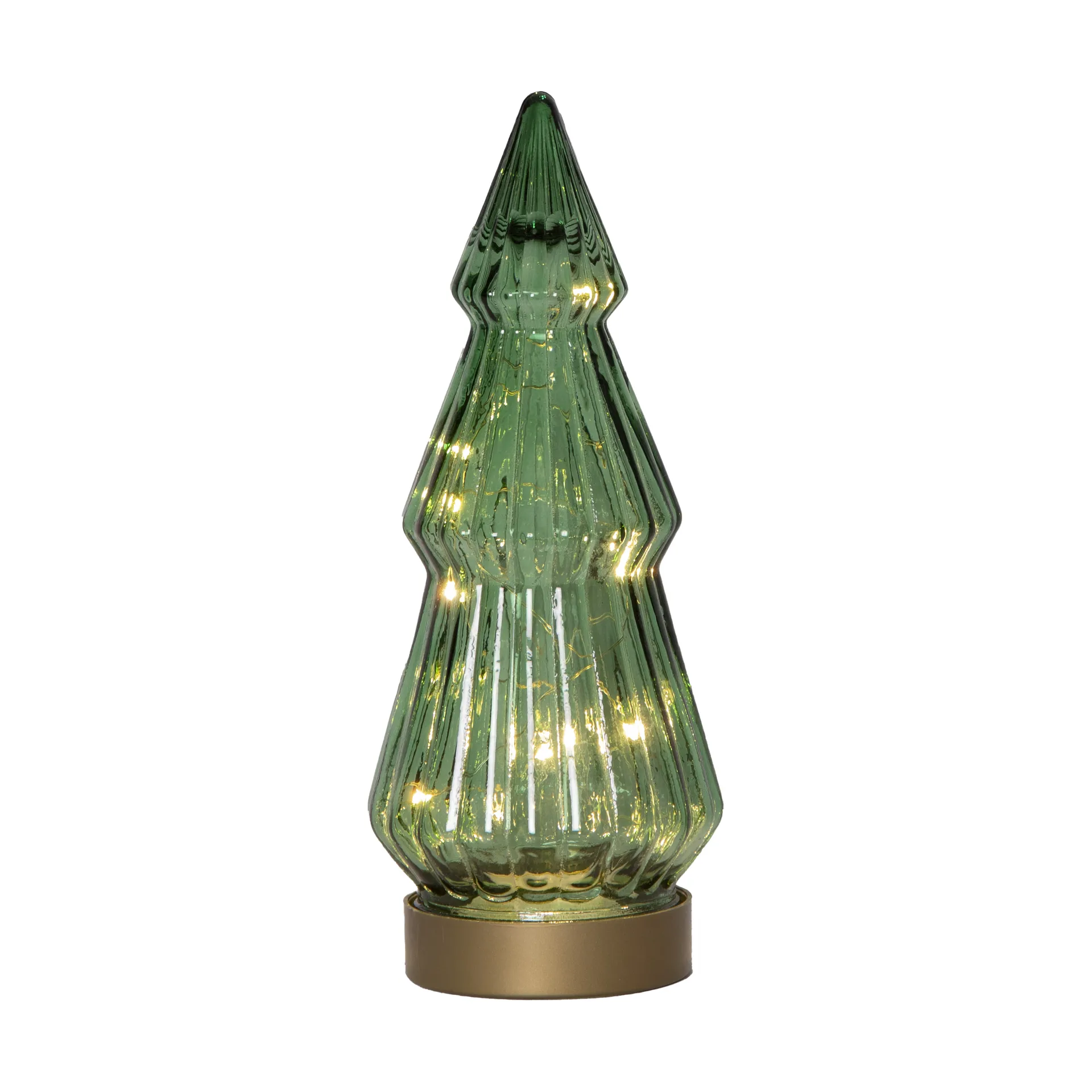 Star Trading Décoration en verre Verde LED Vert