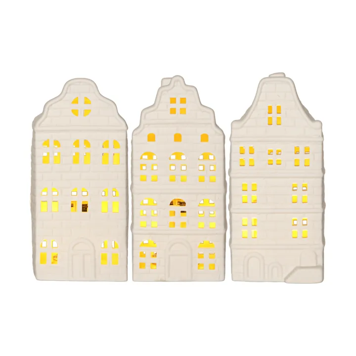 Star Trading Décoration intérieure hiver Maison blanche, 3 pièces