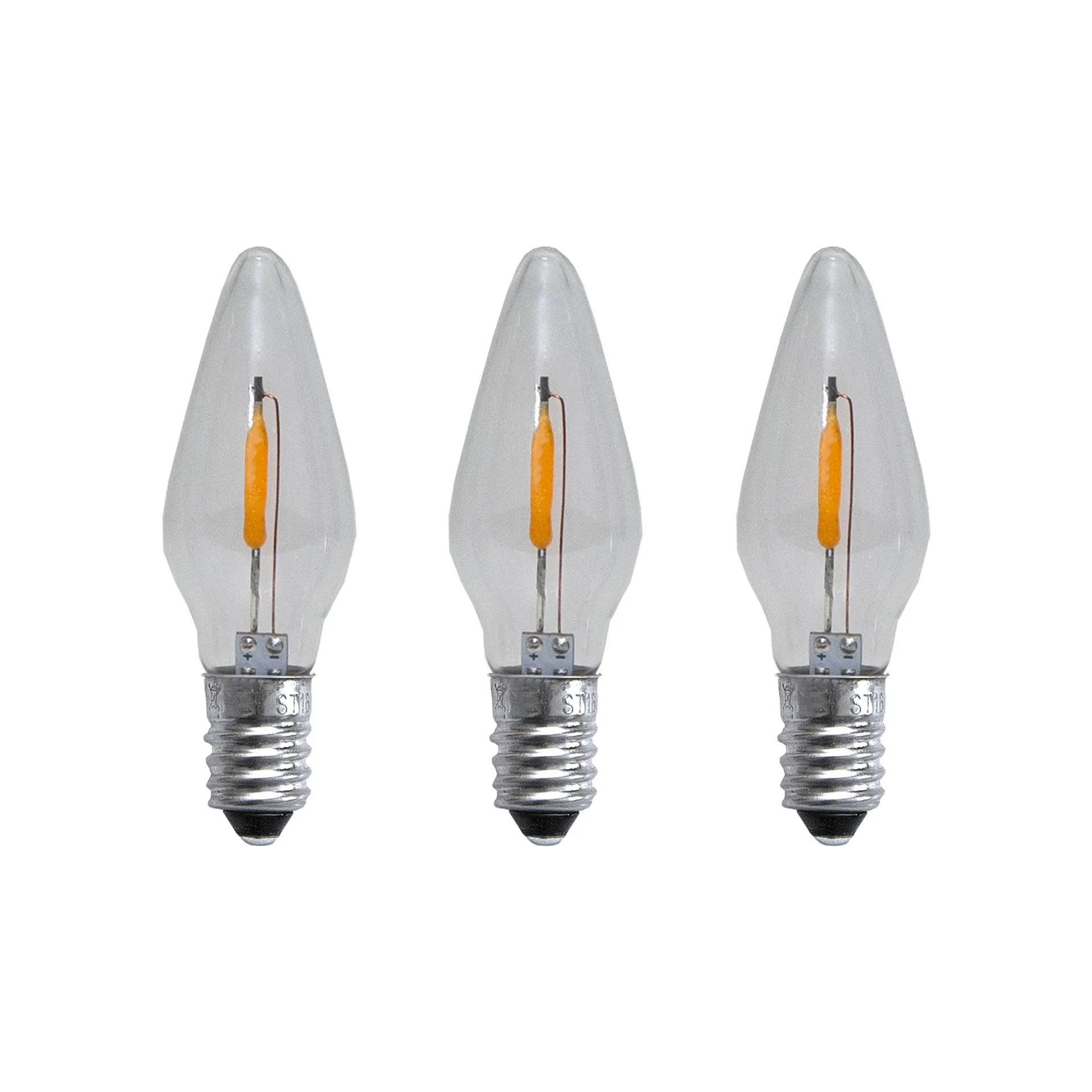 Star Trading Lampe de rechange E10 LED filament soft glow lot de 3 0,5W 1900K non dimmable