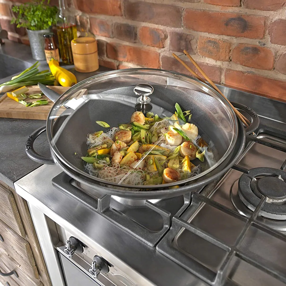 STAUB | ストウブ からのウォック ガラス蓋付 Ø37 cm 5.7 L