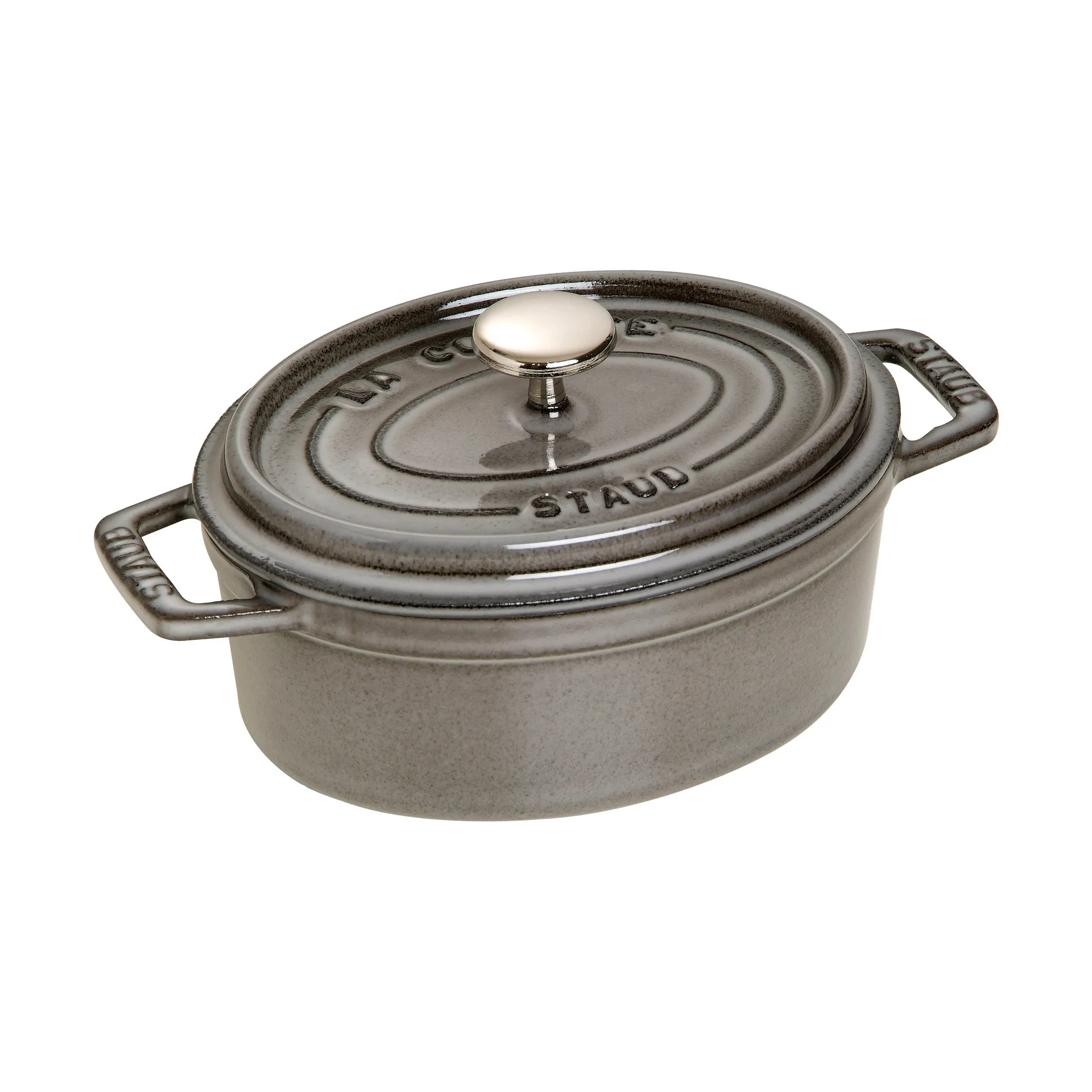 STAUB Staub La Cocotte oval gryde støbejern 1 L Grafitgrå