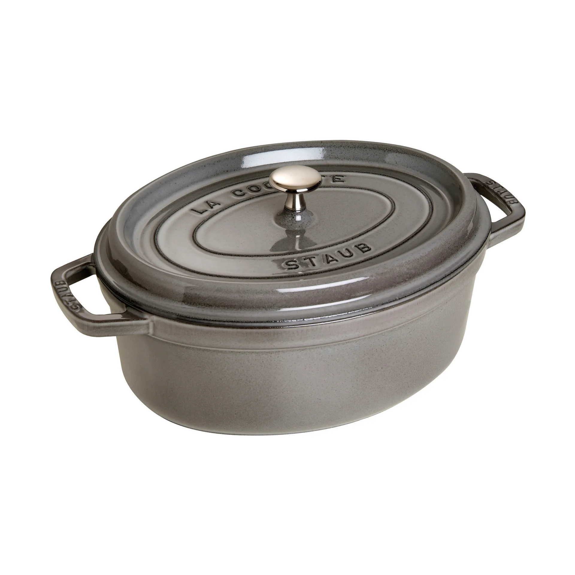 STAUB Staub La Cocotte oval gryde støbejern 3,2 L Grafitgrå