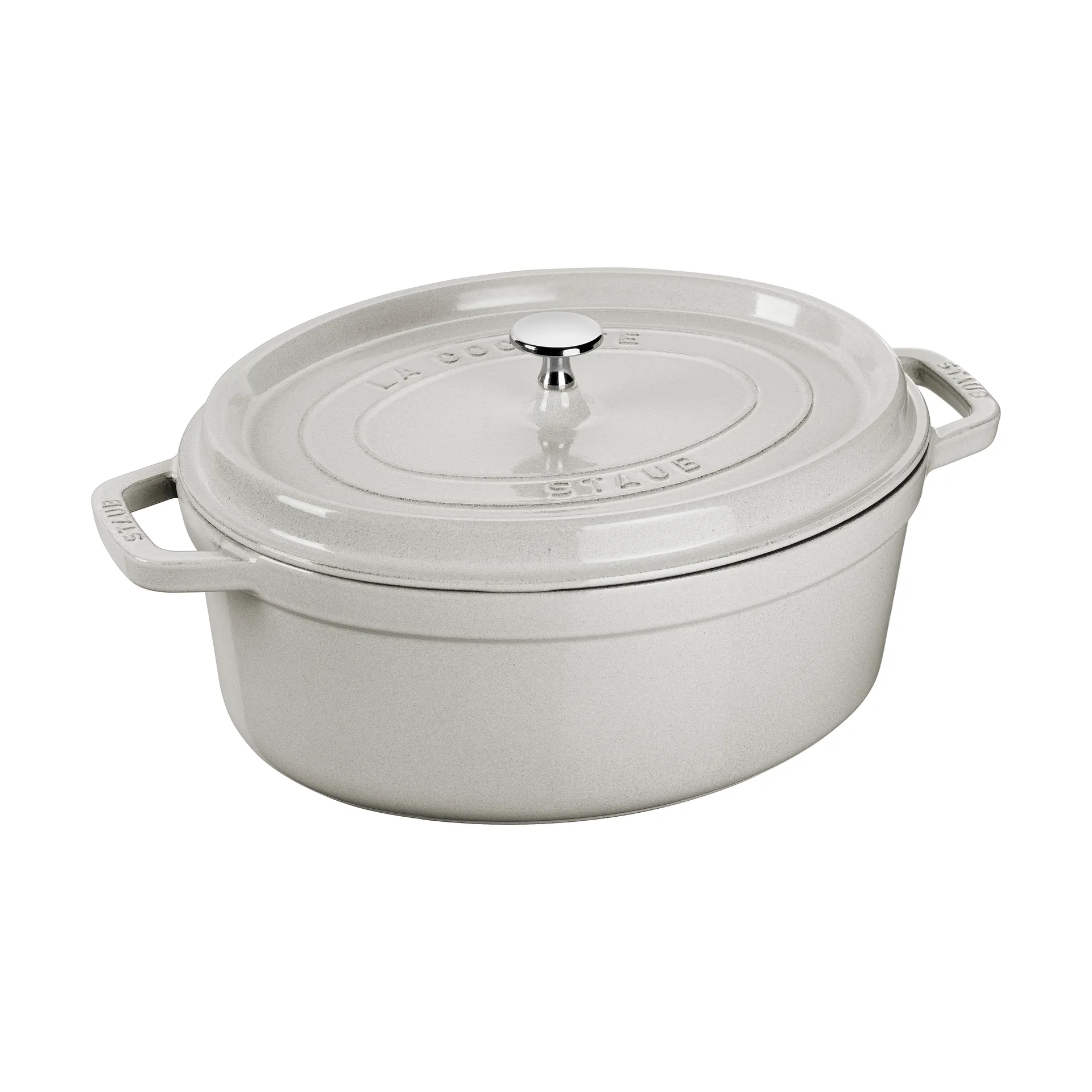 STAUB Staub La Cocotte oval gryde støbejern 6,7 L White truffle