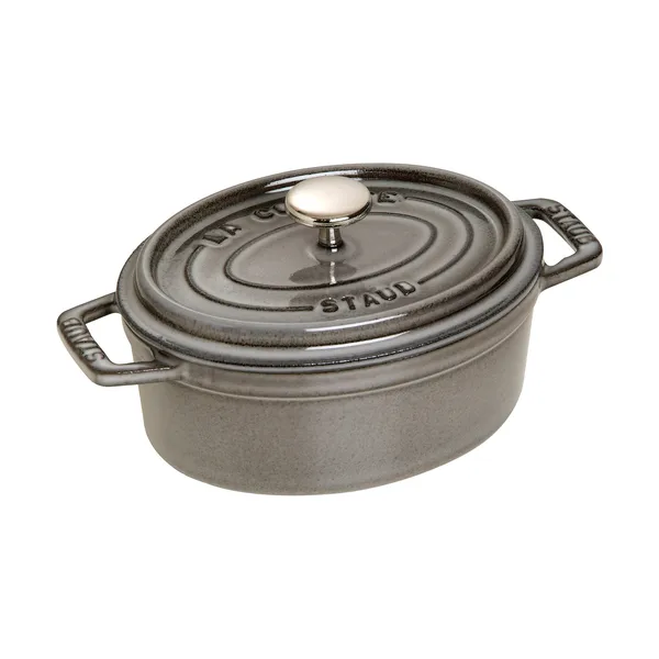 Staub La Cocotte oval gryta gjutjärn 0,6 L, Grafitgrå