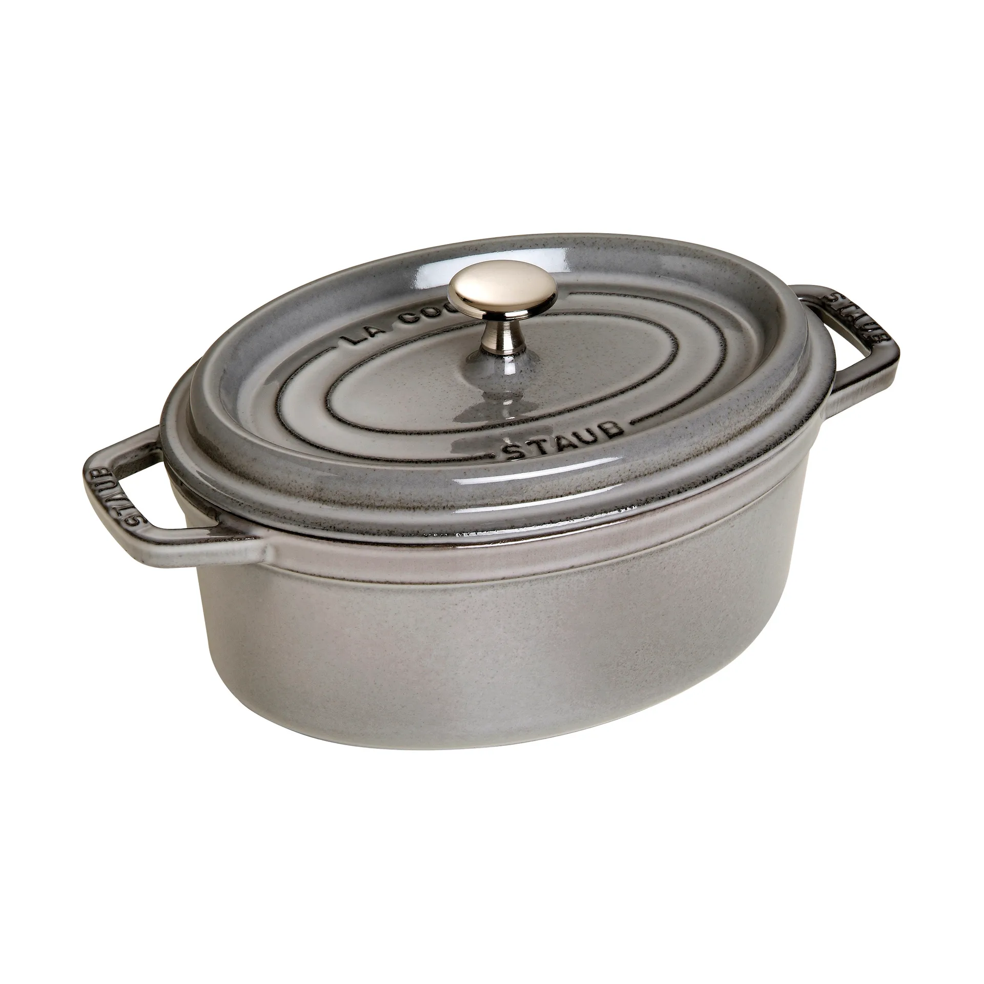 STAUB Staub La Cocotte oval gryta gjutj&auml;rn 2,35 L Grafitgr&aring;