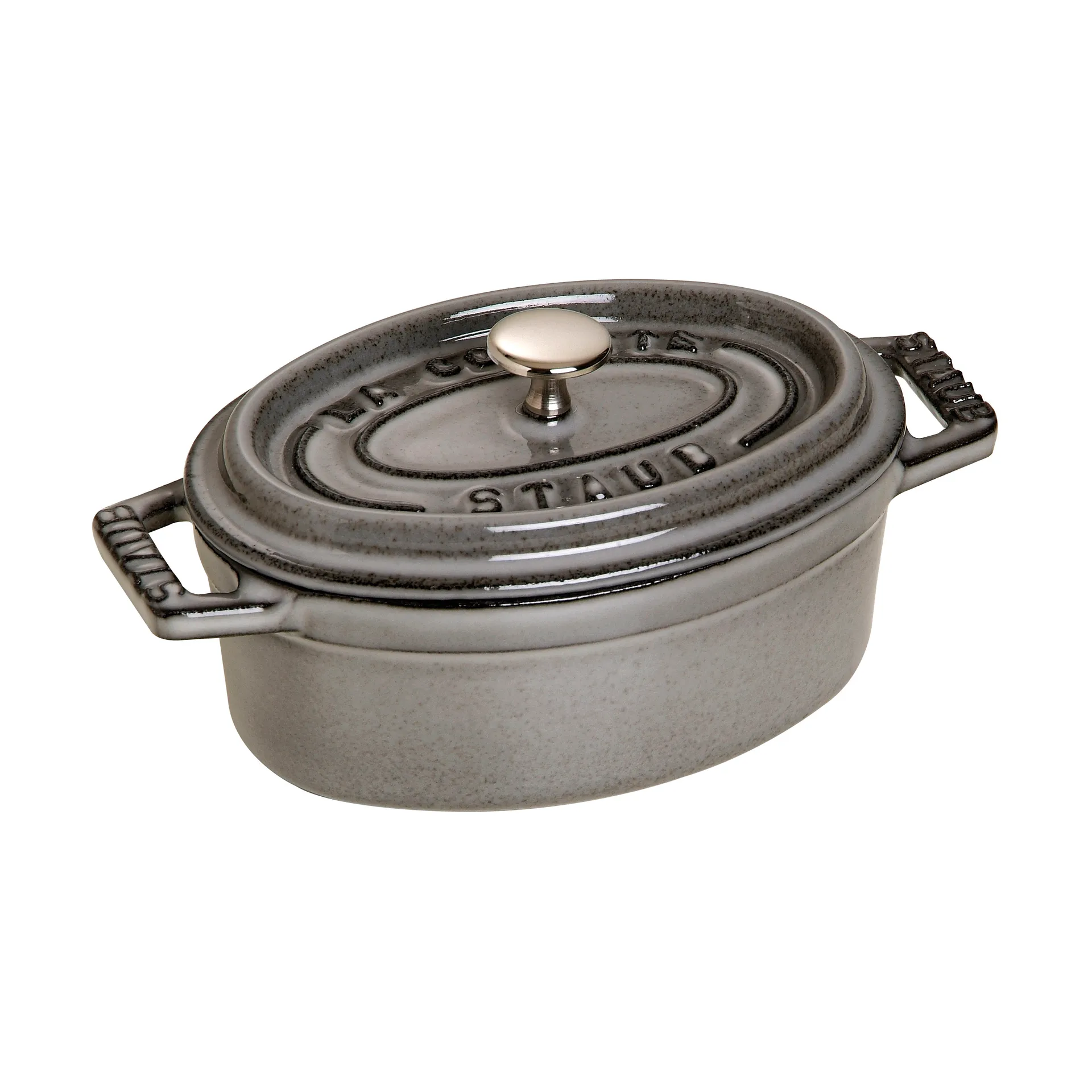 STAUB Staub La Cocotte oval minigryde støbejern 0,25 L Grafitgrå