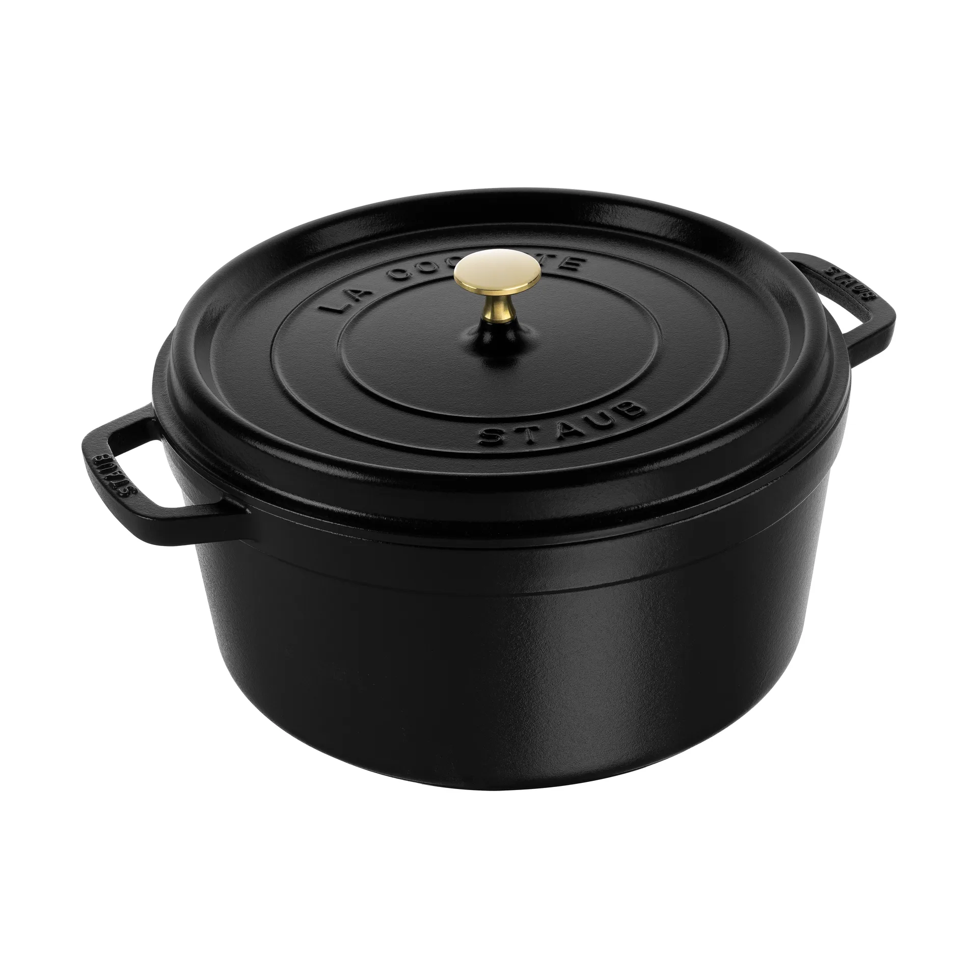 STAUB Staub La Cocotte rund gryde støbejern 12,6 L Sort