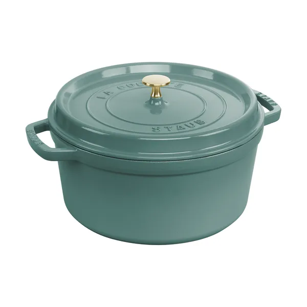 Staub La Cocotte rund gryta gjutjärn 6,7 L, Eukalyptus