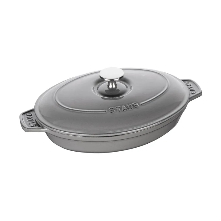 STAUB オーバル 23cm グレー Staub oval cast iron baking dish with lid 23 cm - STAUB | KitchenTime