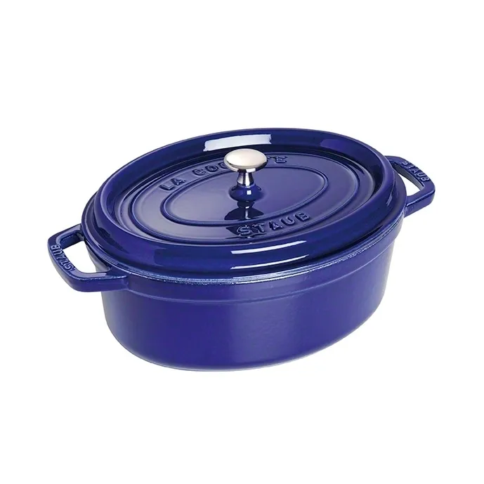 STAUB Staub oval gryde i støbejern, 3-lags emalje 4,2 l Mørkeblå