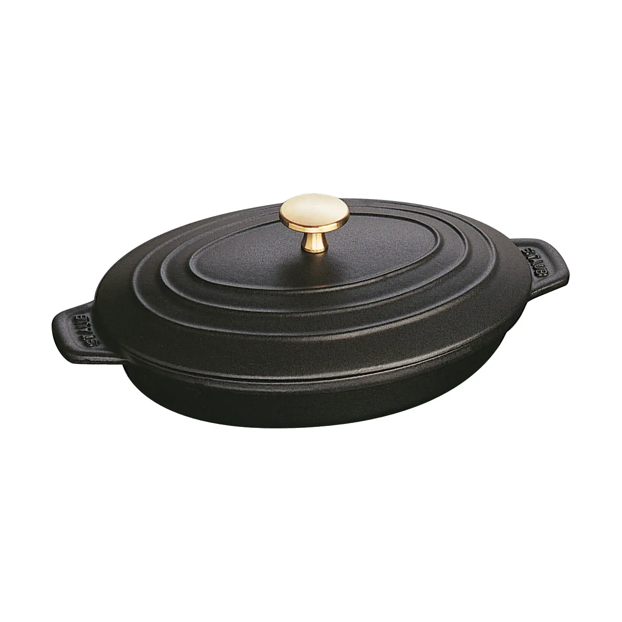 STAUB Staub ovnfast form støbejern med låg oval 23 cm Sort