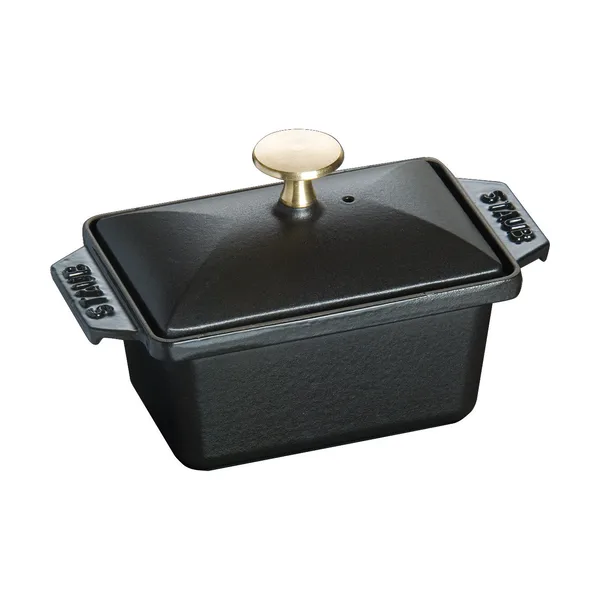 Staub Terrine ugnsform gjutjärn svart, 15x11 cm