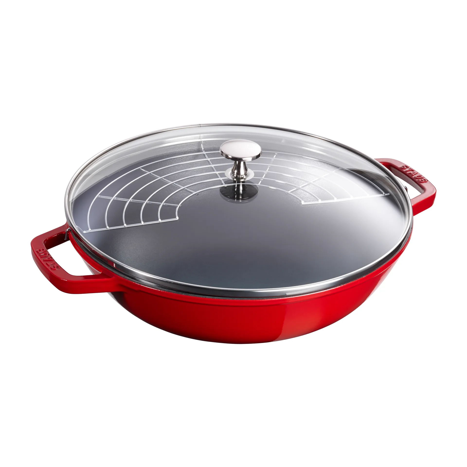 STAUB Wok med glaslåg Ø30 cm 4,4 L Rød