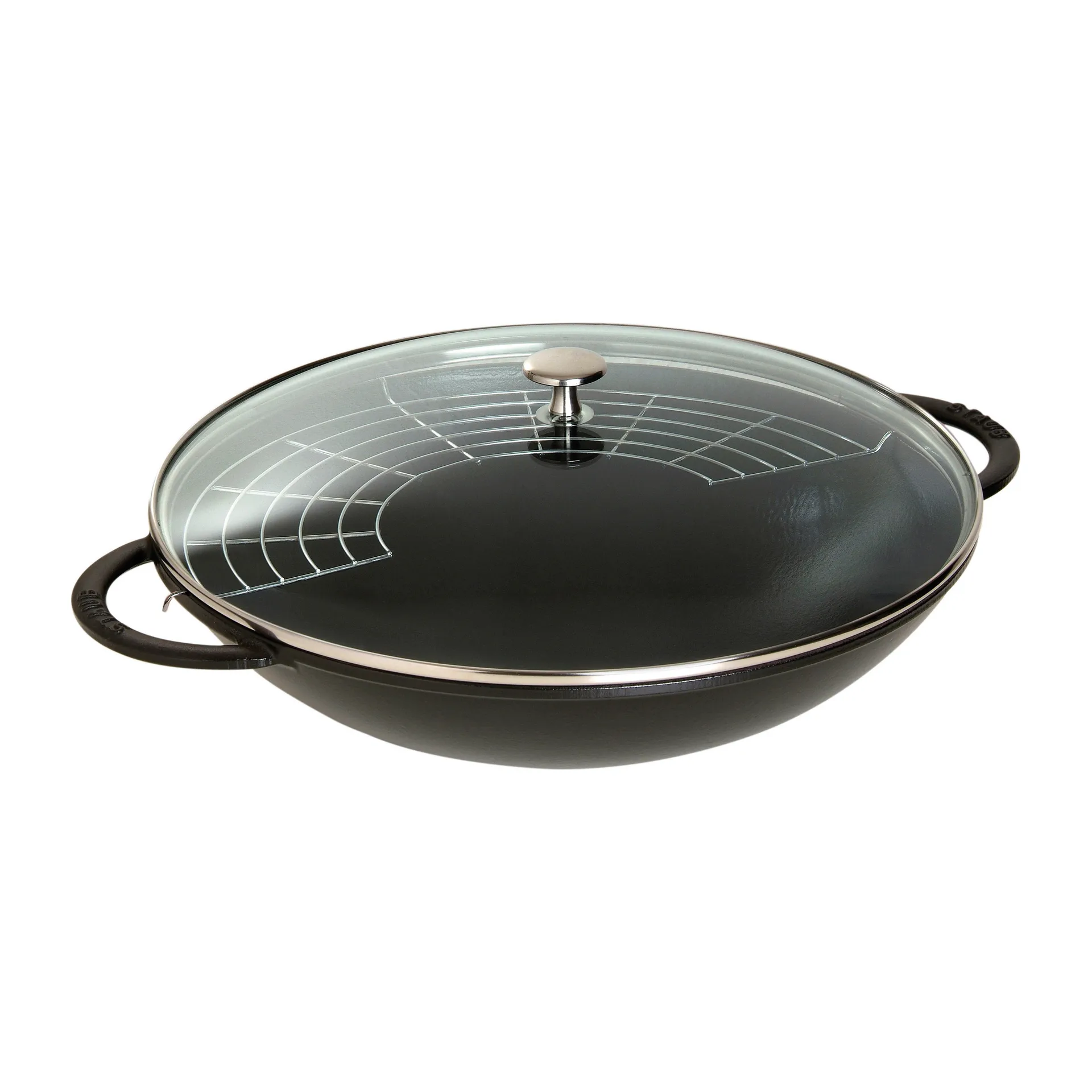 STAUB Wok med glaslåg Ø37 cm 5,7 L Sort