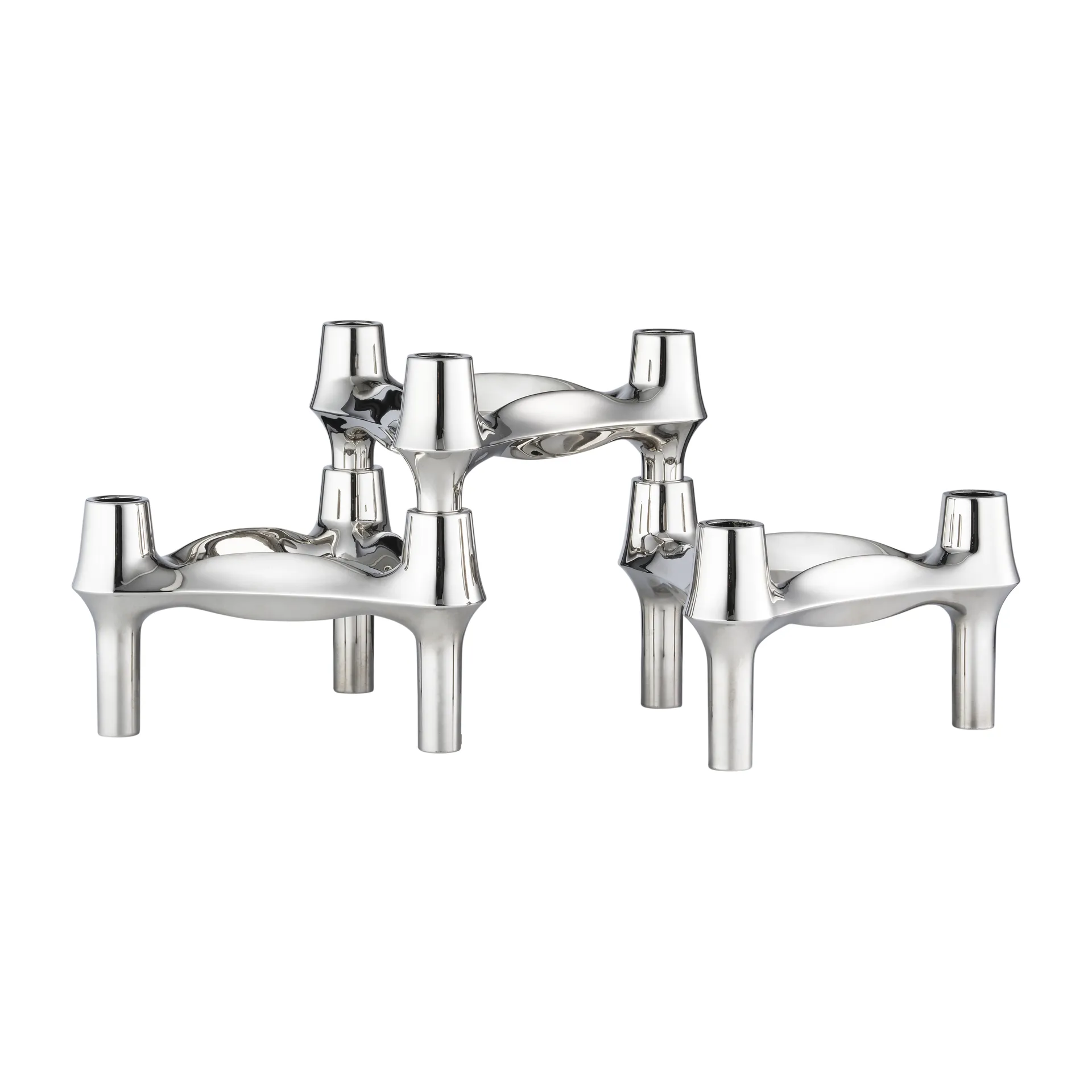 STOFF Nagel Bougeoir STOFF Nagel BMF, lot de 3 Chrome