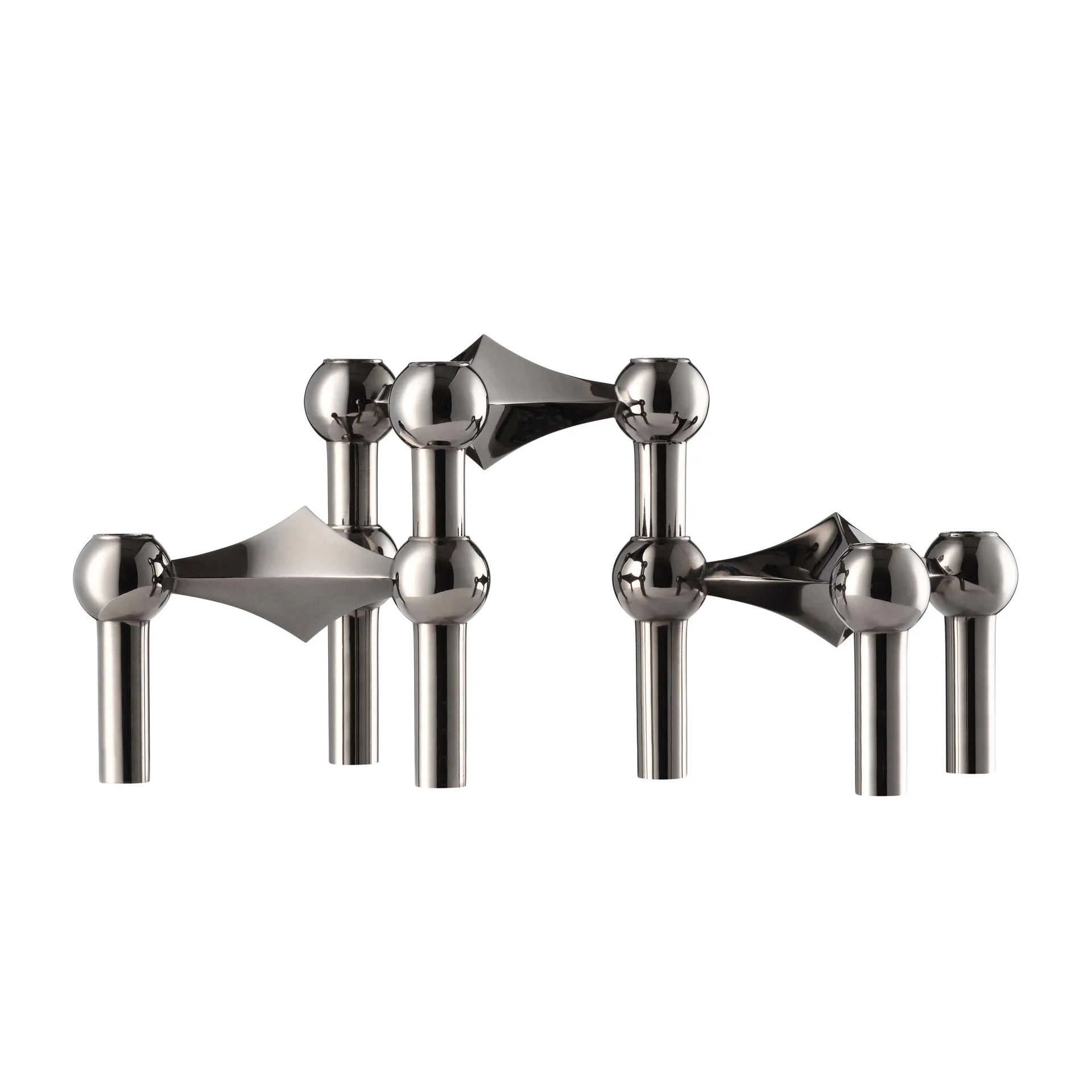 STOFF Nagel STOFF Nagel bougeoir lot de 3 Noir chrome