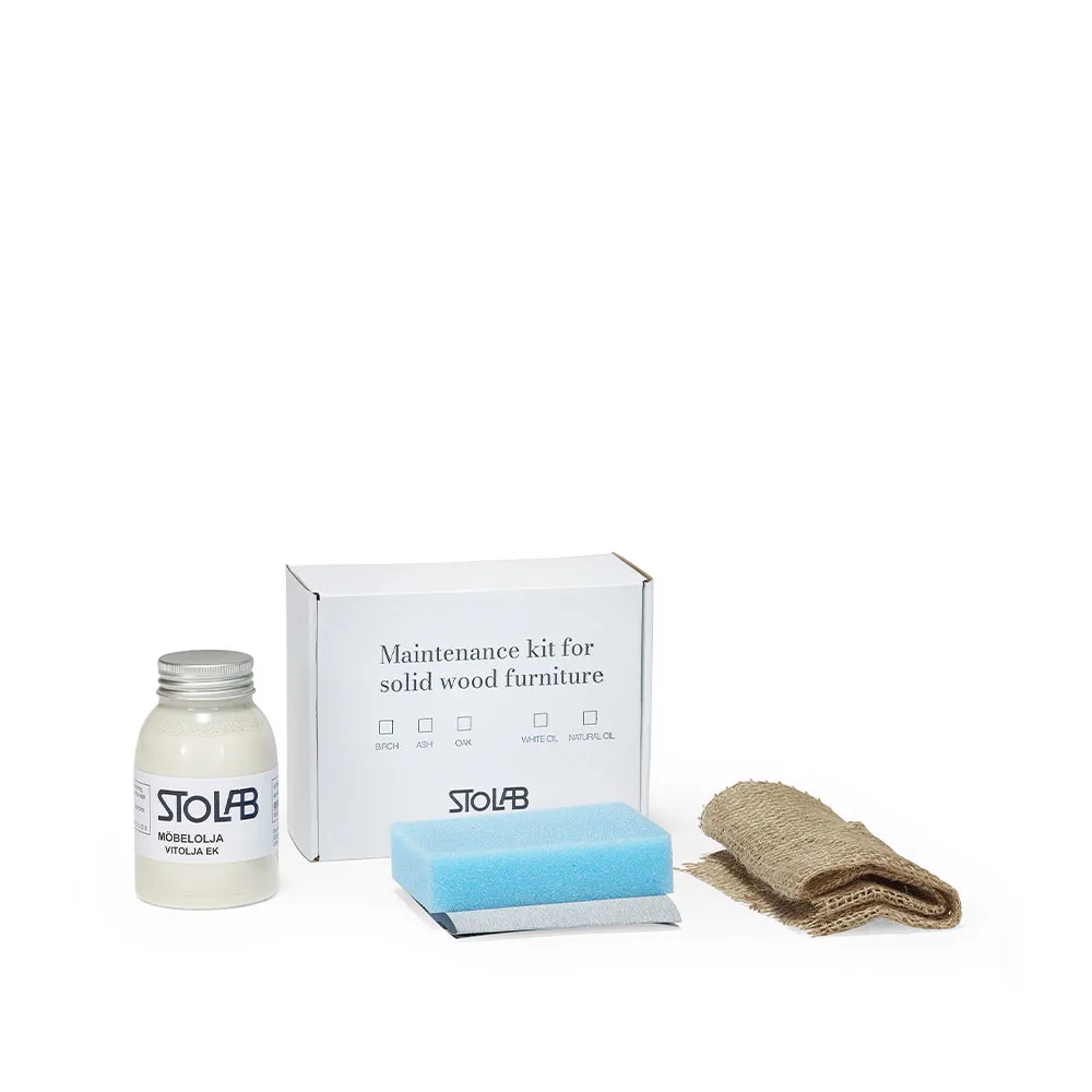 Stolab Kit d'entretien avec huile blanche Stolab huile blanche, 250 ml, pour frêne et bouleau